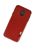 Newface Samsung Galaxy J7 Pro / J730 Kılıf Loop Deri Silikon - Kırmızı