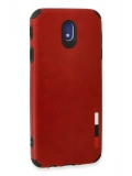 Newface Samsung Galaxy J7 Pro / J730 Kılıf Loop Deri Silikon - Kırmızı