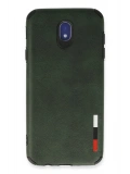 Newface Samsung Galaxy J7 Pro / J730 Kılıf Loop Deri Silikon - Yeşil