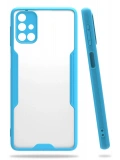 Newface Samsung Galaxy M31S Kılıf Platin Silikon - Mavi