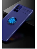 Newface Samsung Galaxy M51 Kılıf Range Yüzüklü Silikon - Mavi