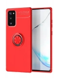 Newface Samsung Galaxy Note 20 Kılıf Range Yüzüklü Silikon - Kırmızı