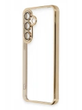 Newface Samsung Galaxy S24 FE Kılıf Razer Lensli Silikon - Gold