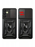 Newface Samsung Galaxy S24 FE Pars Lens Yüzüklü Silikon - Siyah