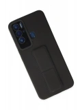 Newface Tecno Pova Neo Kılıf Mega Standlı Silikon - Siyah