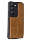 Newface Vivo V30 Lite 4G Kılıf Flip Cover - Taba