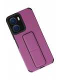 Newface Vivo Y16 Kılıf Mega Standlı Silikon - Mor