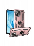 Newface Xiaomi Mİ 11 Lite Kılıf Sofya Yüzüklü Silikon Kapak - Rose