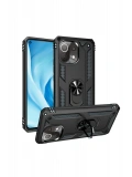 Newface Xiaomi Mİ 11 Lite Kılıf Sofya Yüzüklü Silikon Kapak - Siyah