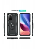 Newface Xiaomi Poco F3 Kılıf Sofya Yüzüklü Silikon Kapak - Siyah