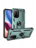 Newface Xiaomi Poco F3 Kılıf Sofya Yüzüklü Silikon Kapak - Yeşil
