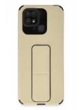 Newface Xiaomi Redmi 10C Kılıf Mega Standlı Silikon - Gold