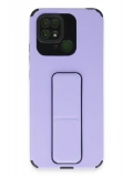 Newface Xiaomi Redmi 10C Kılıf Mega Standlı Silikon - Lila