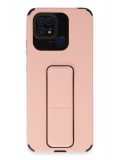 Newface Xiaomi Redmi 10C Kılıf Mega Standlı Silikon - Pudra