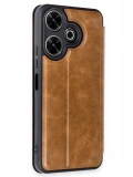 Newface Xiaomi Redmi 13 4G Kılıf Flip Cover - Taba