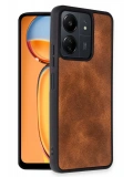 Newface Xiaomi Redmi 13C Kılıf Aras Deri Kapak - Taba