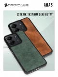 Newface Xiaomi Redmi 14C Kılıf Aras Deri Kapak - Taba