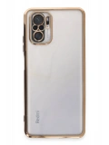 Newface Xiaomi Redmi Note 10 Kılıf Razer Lensli Silikon - Gold