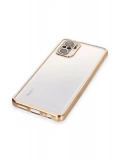 Newface Xiaomi Redmi Note 10 Kılıf Razer Lensli Silikon - Gold