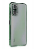 Newface Xiaomi Redmi Note 10 Pro Kılıf Razer Lensli Silikon - Yeşil