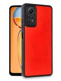 Newface Xiaomi Redmi Note 12 Pro 4G Kılıf Aras Deri Kapak - Kırmızı