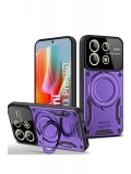 Newface Xiaomi Redmi Note 13 Pro 5G Kılıf Joy Lens Standlı Kapak - Mor