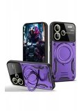Newface Xiaomi Redmi Note 13 Pro Plus Joy Lens Standlı Kapak - Mor