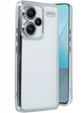 Newface Xiaomi Redmi Note 13 Pro Plus Kılıf Razer Lensli Silikon - Gümüş