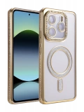 Newface Xiaomi Redmi Note 14 4G Joke Simli Magneticsafe Kılıf - Gold