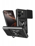 Newface Xiaomi Redmi Note 14 4G Pars Lens Yüzüklü Silikon - Siyah