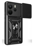 Newface Xiaomi Redmi Note 14 4G Pars Lens Yüzüklü Silikon - Siyah