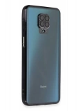 Newface Xiaomi Redmi Note 9 Pro Kılıf Razer Lensli Silikon - Siyah