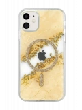 Onegif Apple iPhone 11 Lotus Simli Magsafe Kapak - Gümüş