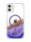 Onegif Apple iPhone 11 Lotus Simli Magsafe Kapak - Mor