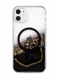 Onegif Apple iPhone 11 Lotus Simli Magsafe Kapak - Siyah