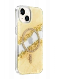 Onegif Apple iPhone 14 Lotus Simli Magsafe Kapak - Gümüş