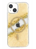 Onegif Apple iPhone 14 Lotus Simli Magsafe Kapak - Gümüş