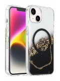 Onegif Apple iPhone 14 Lotus Simli Magsafe Kapak - Siyah