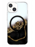 Onegif Apple iPhone 14 Lotus Simli Magsafe Kapak - Siyah