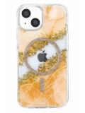 Onegif Apple iPhone 14 Lotus Simli Magsafe Kapak - Yeşil