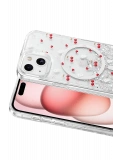 Onegif Apple iPhone 14 Misk Simli Magsafe Kapak - Desen 5