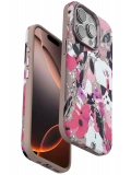 Onegif Apple iPhone 14 Pro Flower Series Magsafe Kapak - Pembe