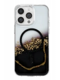 Onegif Apple iPhone 14 Pro Max Lotus Simli Magsafe Kapak - Siyah