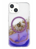 Onegif Apple iPhone 15 Lotus Simli Magsafe Kapak - Mor