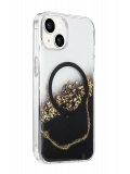 Onegif Apple iPhone 15 Lotus Simli Magsafe Kapak - Siyah
