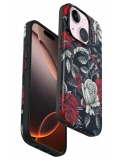 Onegif Apple iPhone 15 Plus Flower Series Magsafe Kapak - Siyah