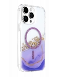Onegif Apple iPhone 15 Pro Max Lotus Simli Magsafe Kapak - Mor