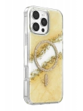 Onegif Apple iPhone 16 Pro Max Lotus Simli Magsafe Kapak - Gümüş