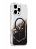 Onegif Apple iPhone 16 Pro Max Lotus Simli Magsafe Kapak - Siyah