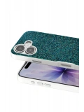 Onegif Apple iPhone 17 Bright Simli Kapak - Koyu Yeşil